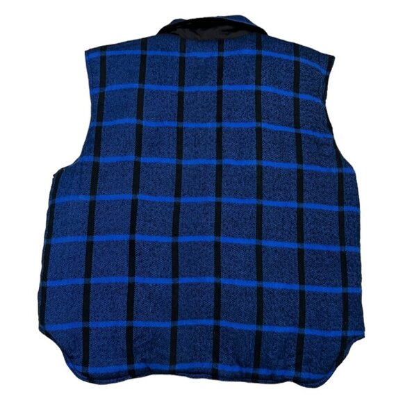 Vintage 90s AVALANCHE REVERSIBLE Plaid Blue Mens Outdoor Winter Vest XL - Picture 4 of 5
